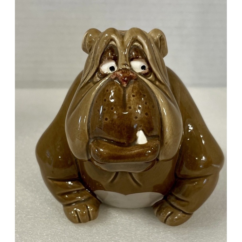 Vintage 1988 Disney Oilver And Company Francis Bulldog Ceramic Coin Bank Japan